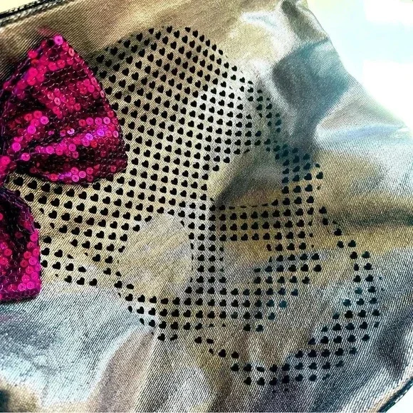 Vintage/Rare Betseyville Skull With Sequined Bow Metallic Tote - Picture 7 of 11
